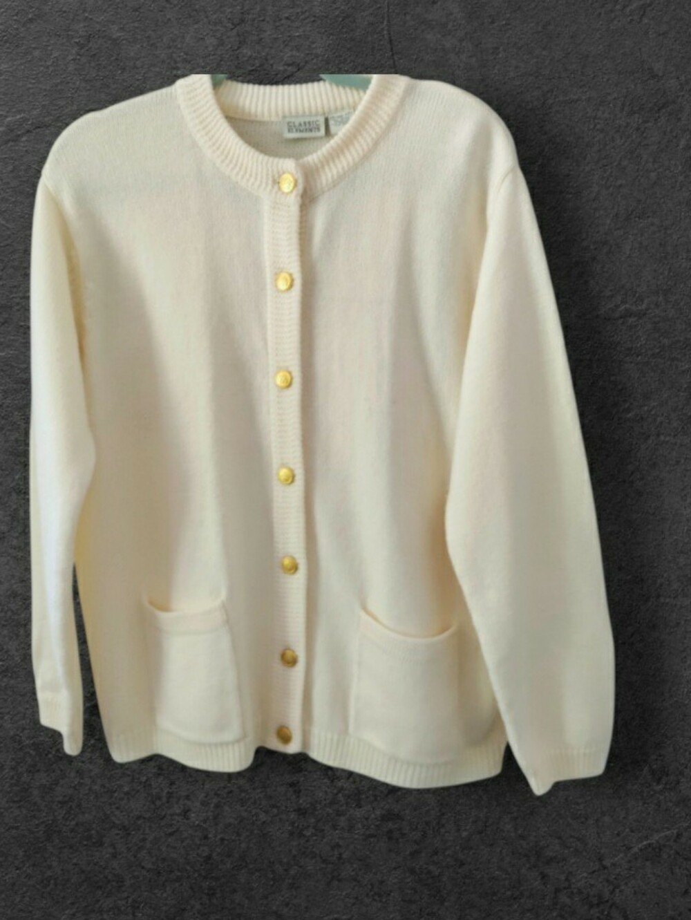 Vintage Classic Elements Button Front Sweater Old Money Classic Preppy